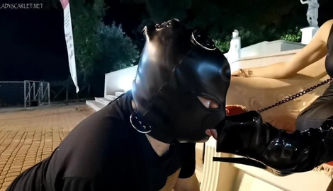Lady Scarlet (Femdom 2022 online) Boot worship at the party