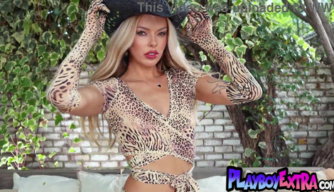 Skinny blonde teen cowgirl Ro Chell stripping and posing naked outdoor 2026/FullHD