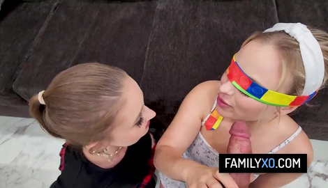 Hot blonde stepdaughters riding on stepdad's big cock - Laney Grey, Anna Claire Clouds 2026/HD