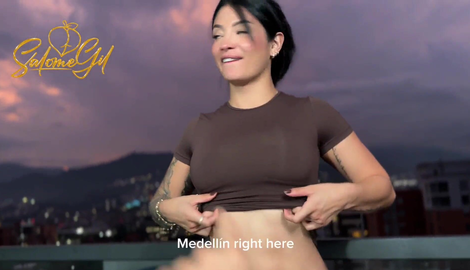 Having sex with my COLOMBIAN WIFE on a balcony in Medellín – MILF, Salome Gil 2026/FullHD