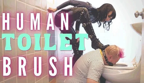 Human Toilet Brush with Mistress Petra Hunter
