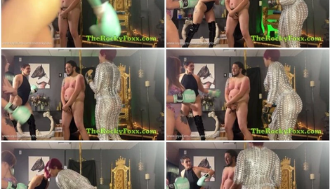 Human Punching Bag Makes Himself Useful By Geting Hit From All Angles - Mistress Kayla And Mistress Sasha with Goddess Rocky Foxx