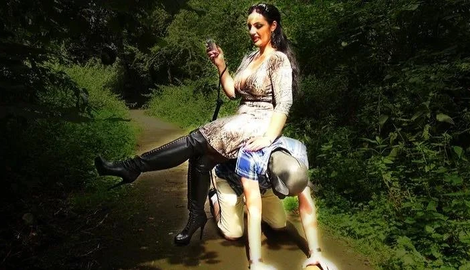Electro CBT In The Forest Matriarch Ezada Sinn Shocks Her Chattel with Ezada Sinn