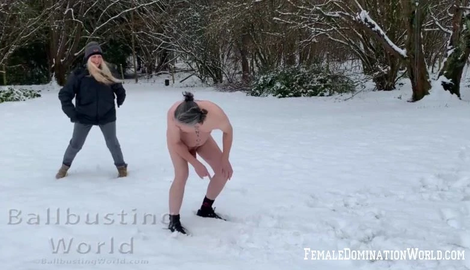 Ballbusting World PPV – Snowballs 2021 – Ballbusted in the snow by Nikki Whiplash