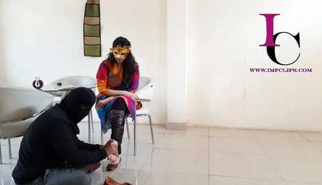Indian Mistress Femdom – Waiter Turned in Foot Slave – Waiter Punished by Mistress Maahi