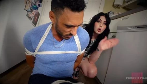 Castro Covington Inept Plumber Strung Up and Gagged with Nyxons FemDom Files