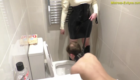 Mistress Evilyne (DIAPER DISCIPLINE) Dirty Toilet Cleaner