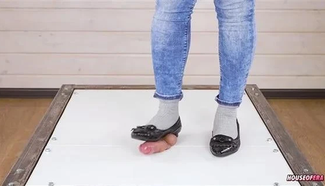 POV Cruel cock balls trampling and stomping ballet flats CBT with House of Era