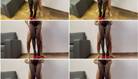 Mistress lets fuck her thighs in pantyhose with MrsVictoria