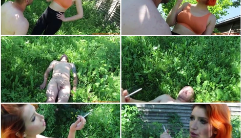 Outdoor cigarette break at SinSisters Mansion Lady Dark Fairytale