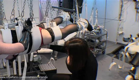 Conveyer belt of bondage 1 with Miss Miranda
