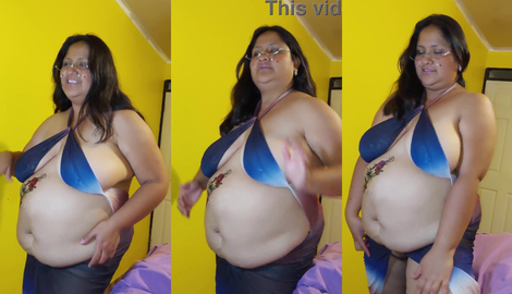 Mrs. Rain showing off her impressive belly featuring Miss Latin Rain 2026/FullHD