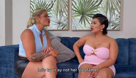 A horny, curvy stepdaughter gets caught up in an interracial threesome with her busty, unfaithful MILF stepmother and her BBC boyfriend! with popular stars Natydelgado, Kata Sanchez, Rioc 2026/FullHD