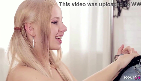 First Anal Sex for slim and small Tits blonde Girl at Model Job Casting without condom with attractive models Olivia Grace, Artem Miha 2026/FullHD