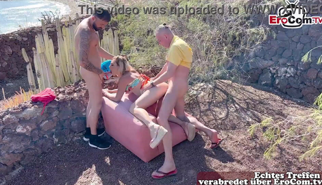Blonde tourist from Mallorca fucked on the beach by 2 German tourists and beautiful models Dieter Von Stein, Stefan Steel, Xanthia Lombardi 2026/FullHD