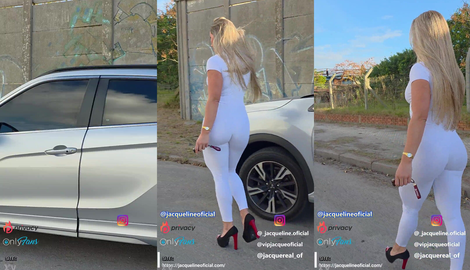 PERFECT BLONDE GETTING OUT OF THE CAR with adorable Loira Cavala 2026/FullHD