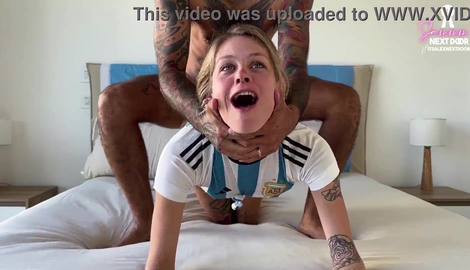 Before the 2026 World Cup, a Sexy Petite Blonde Yankee Wanted to Be My Argentina Good Luck Charm with gorgeous babes Sammm Next Door, Alexxx Next Door/FullHD