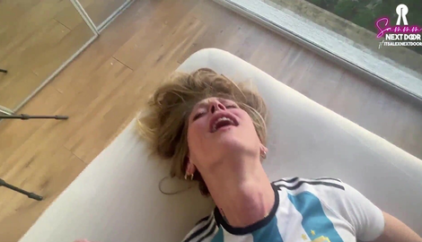 Before the 2026 World Cup, a Sexy Petite Blonde Yankee Wanted to Be My Argentina Good Luck Charm with gorgeous babes Sammm Next Door, Alexxx Next Door/FullHD