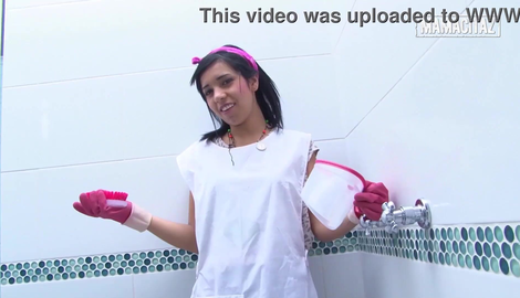 Latina Maid in Tight Outfit Gets Wet Cleaning the Bathroom with famous models Pedro Nel, Ariana Fuentes 2026/FullHD