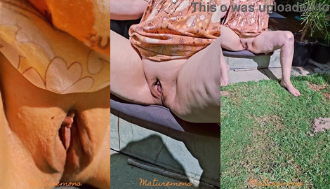 Maturemons, horny mature outdoors catching the suns rays on her gaping big meaty cunt 2026/FullHD