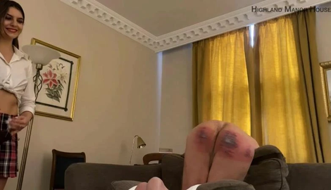 Highland Manor House – Mistress Scarlet and Miss Bella – Double Caning Part 2