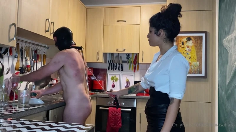 Mistress Sophia Sahara – Inspecting My Kitchen Bitch Anal Hook, Collar Tigh - 2023/HD