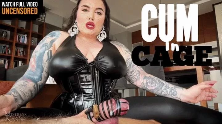 Cum in the chastity cage with Mistress Karino - 2024/FullHD