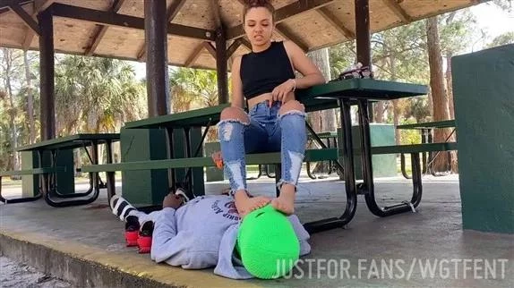 Mixed Goddess Uses Human Foot Stool In Public - 2025/HD