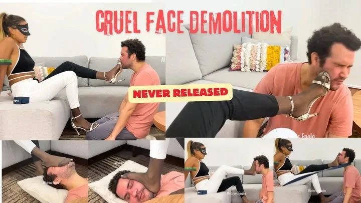 Face Demolition - Mistress Enola- Most Extreme Facebusting Face Kicking With High Heels And Bare Nylons (Warning) with Mistress Enola Fetish - 2025/FullHD