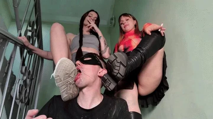 Ash Dirt From Shoe Soles And Spit Fill Slave's Mouth After The Mockery By Two Mistresses with Petite Princess Femdom - 2025/FullHD