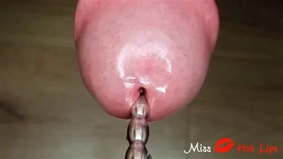 Close up amateur femdom ruined orgasm with urethral sounding. Frenulum stimulation with Miss Hot Lips - 2026/FullHD