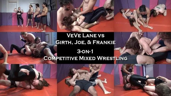 Veve Vs Girth Joe And Frankie 3 On 1 Competitive Mixed Wrestling Challenge with Doom Maidens Wrestling - 2026/FullHD